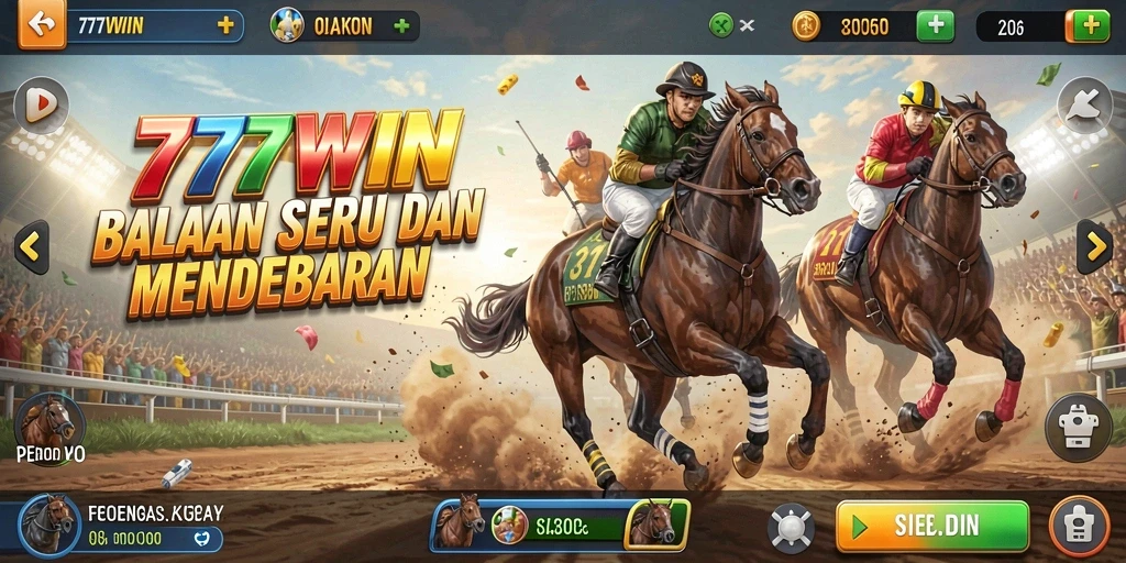 Tangkapan layar gameplay <strong>777WIN</strong> yang menunjukkan aksi balapan yang mendebarkan.