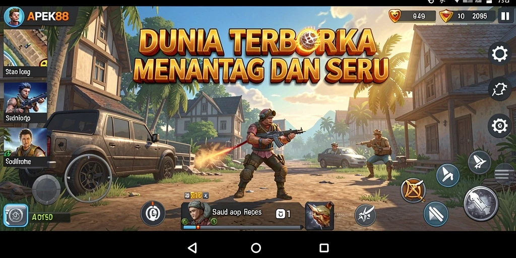 Screenshot gameplay APEK88 menampilkan petualangan di dunia terbuka.