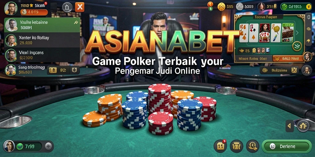 Tampilan gameplay ASIANABET yang mendebarkan dengan aksi poker seru.