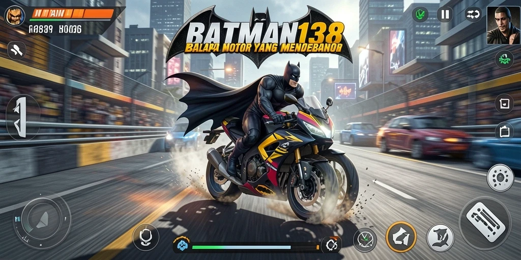 Tampilan gameplay seru dari balapan motor di BATMAN138.
