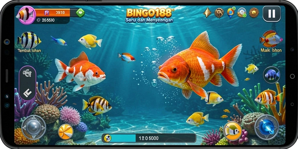 Tangkapan layar BINGO188 menampilkan aksi Tembak Ikan yang seru.