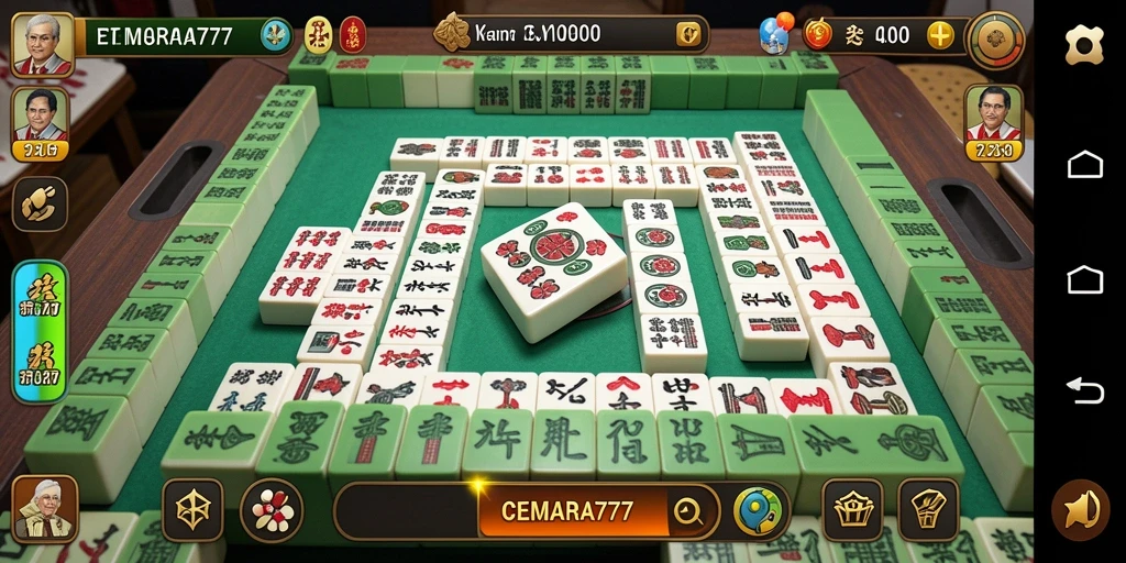 Screenshot dari gameplay CEMARA777 yang menampilkan tantangan Mahjong.