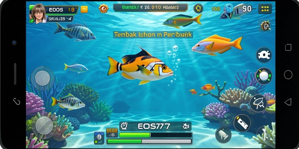 Gameplay seru Tembak Ikan di aplikasi EOS77.