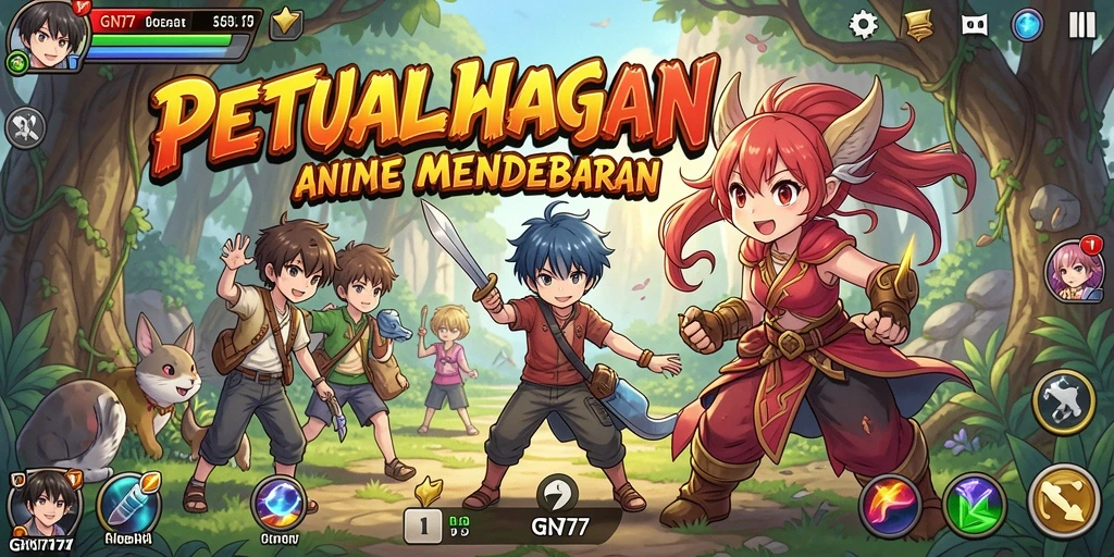 Tangkapan layar gameplay GN777 dengan karakter anime yang menakjubkan.