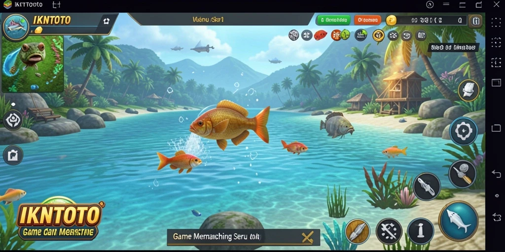 Screenshot gameplay <strong>IKNTOTO</strong> dengan aksi memancing yang mendebarkan.