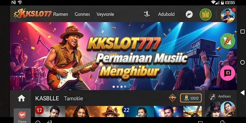 Tampilan gameplay KKSLOT777 dengan efek musik yang menarik.