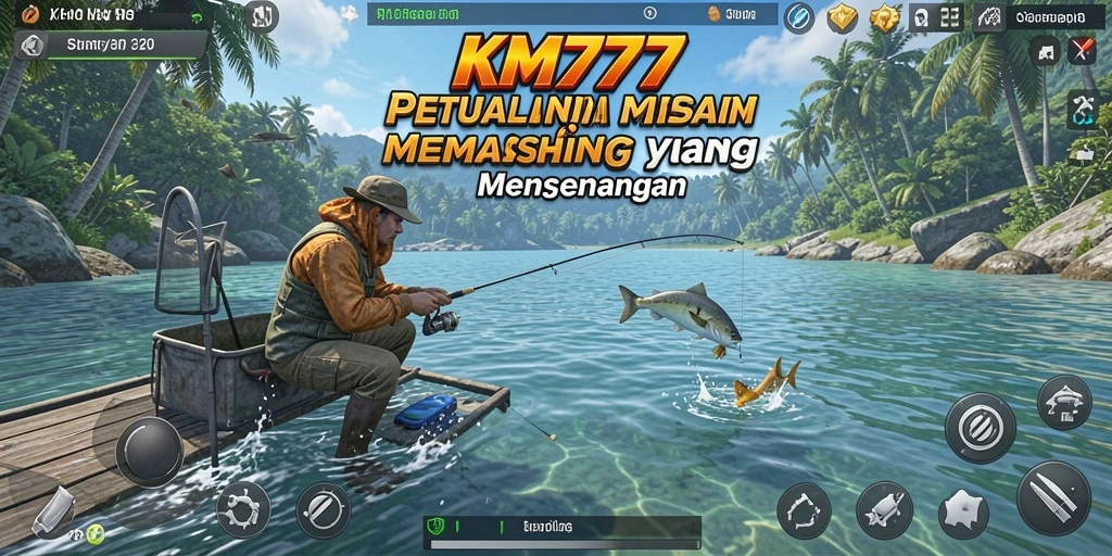 Tampilan gameplay <strong>KM777</strong> yang menakjubkan saat memancing.