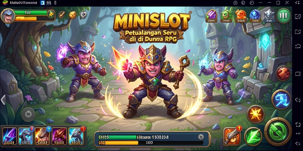 Tangkapan layar gameplay MINISLOT menampilkan aksi pertarungan yang mendebarkan.