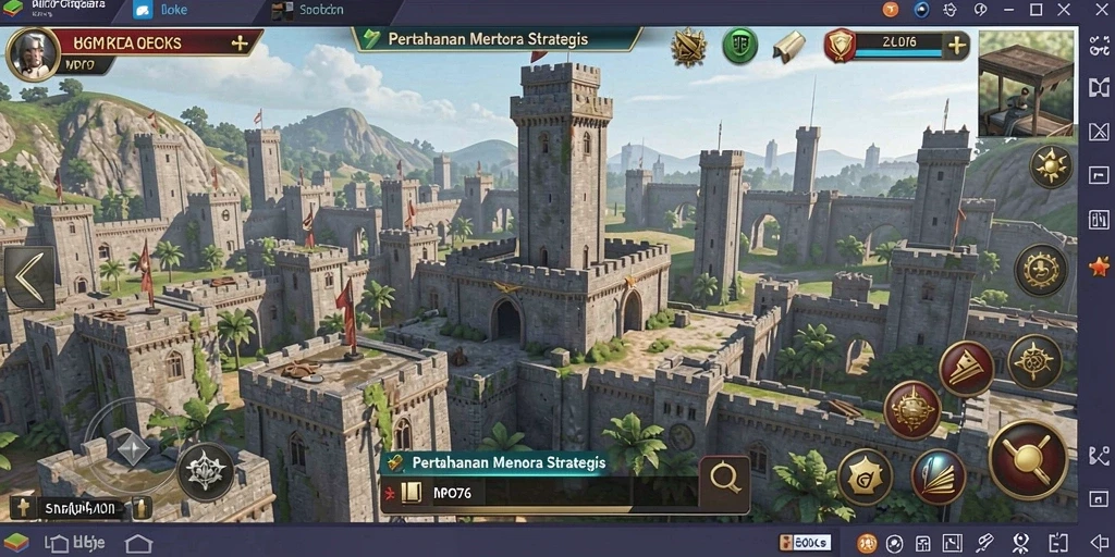 Tampilan gameplay MPO76 yang mendebarkan saat mempertahankan menara.