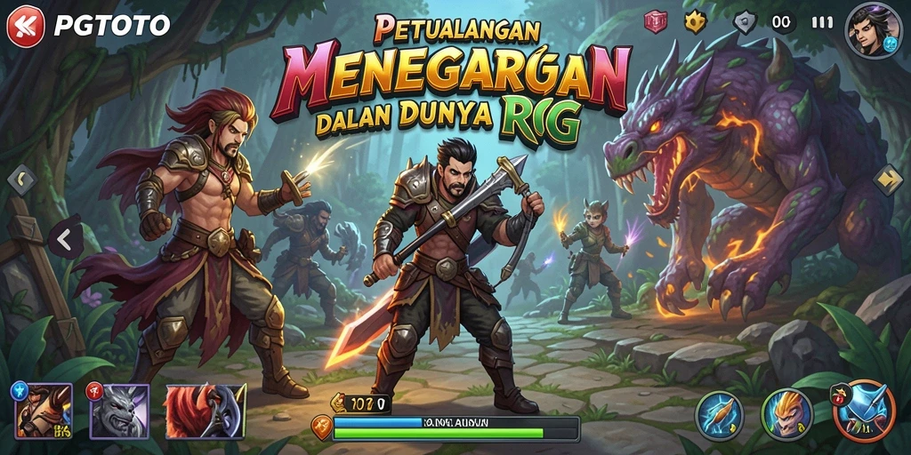 Screenshot gameplay PGTOTO yang menunjukkan pertarungan epik di dunia RPG.