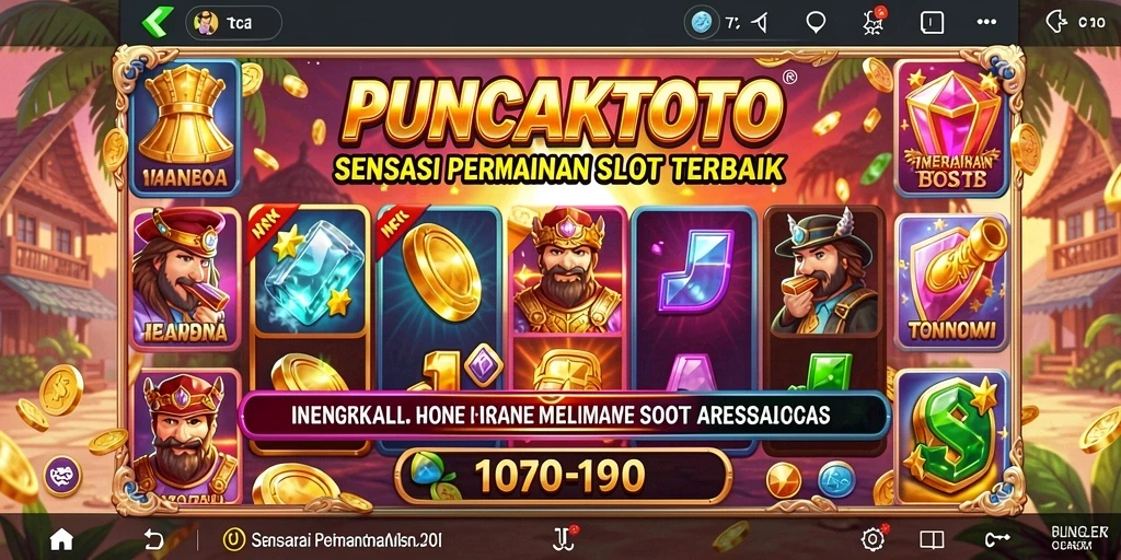 Screenshot PUNCAKTOTO menampilkan keseruan bermain slot yang penuh warna.