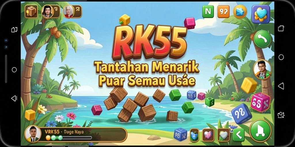 Tampilan gameplay RK55 yang penuh warna dan menarik.
