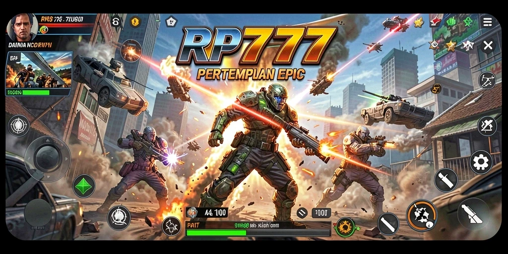 Tampilan gameplay seru dalam RP777 dengan aksi mendebarkan.