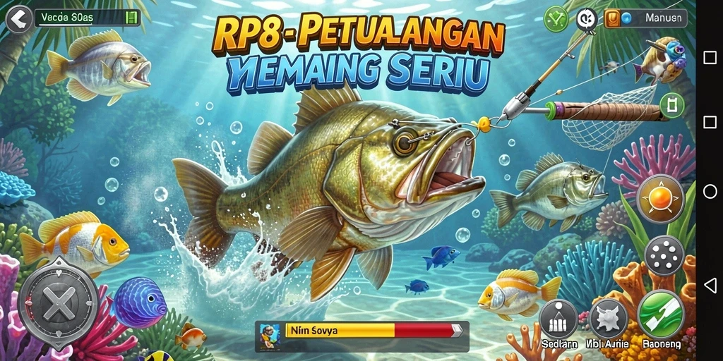 Gameplay seru dengan berbagai lokasi memancing yang menakjubkan.