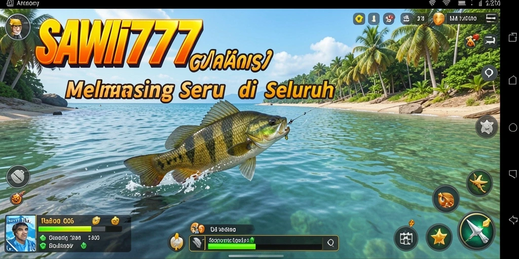 Tampilan gameplay menarik dari SAWIT777 saat melakukan aktivitas memancing.