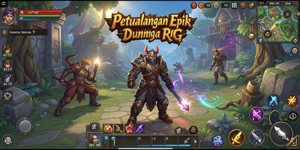 Tangkapan layar utama game SIAP108 yang menunjukkan aksi pertempuran epik RPG.