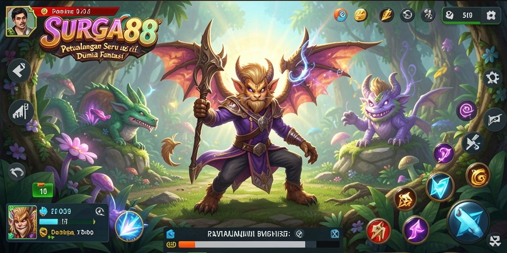 Gameplay SURGA88 yang menampilkan serunya petualangan di dunia fantastis.