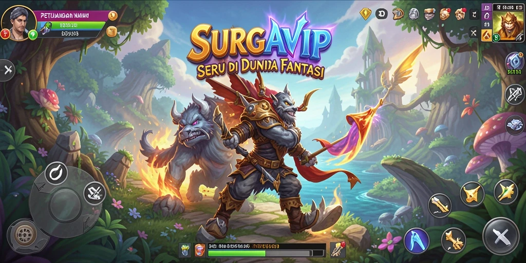 Gameplay seru petualangan di dunia fantasi SURGAVIP.