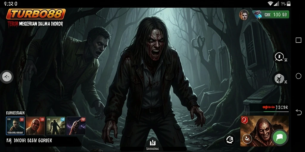 Tampilan gameplay menegangkan di TURBO88 dengan elemen horror yang mendalam.