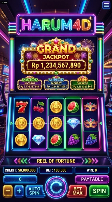 Tampilan utama aplikasi harum4d yang menarik dan informatif.